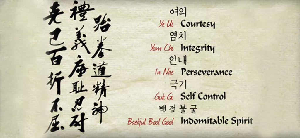 The Five Tenets of Taekwondo